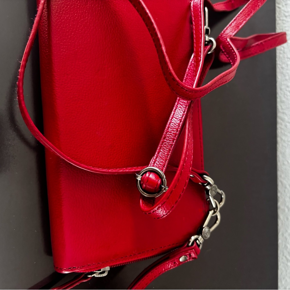 The Sak Red Leather Crossbody organizer purse/ wallet/ wristlet - Picture 5 of 8